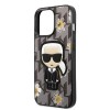 Karl Lagerfeld Flower Mono Ikonik Patch Case Θήκη προστασίας από δερματίνη – iPhone 13 Pro (Γκρι – KLHCP13LPMNFIK1)