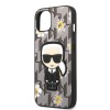 Karl Lagerfeld Flower Mono Ikonik Patch Case Θήκη προστασίας από δερματίνη – iPhone 13 (Γκρι – KLHCP13MPMNFIK1)