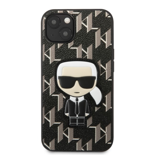 Karl Lagerfeld Monogram Ikonik Patch Case Θήκη προστασίας από δερματίνη – iPhone 13 (Μαύρο – KLHCP13MPMNIKBK)