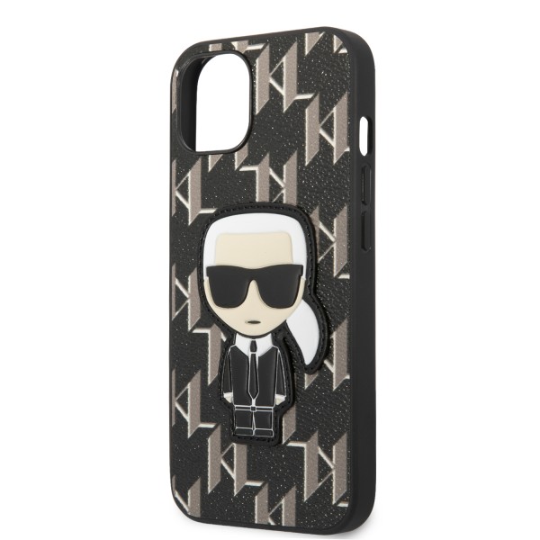 Karl Lagerfeld Monogram Ikonik Patch Case Θήκη προστασίας από δερματίνη – iPhone 13 (Μαύρο – KLHCP13MPMNIKBK)