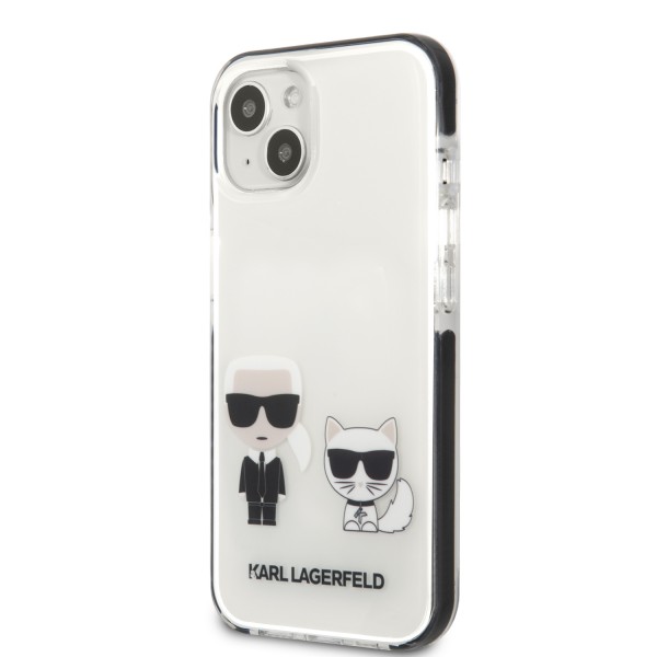 Karl Lagerfeld “ Karl + Choupette” Hard Case Θήκη προστασίας από σιλικόνη – iPhone 13 Mini (Λευκό – KLHCP13STPEKCW)