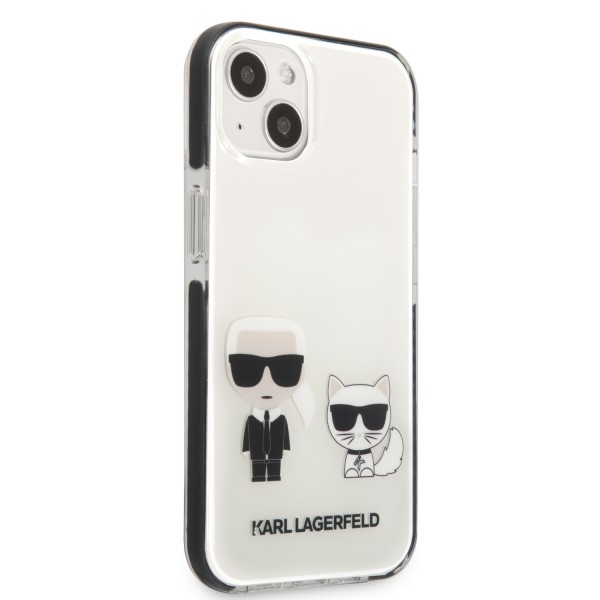 Karl Lagerfeld “ Karl + Choupette” Hard Case Θήκη προστασίας από σιλικόνη – iPhone 13 Mini (Λευκό – KLHCP13STPEKCW)