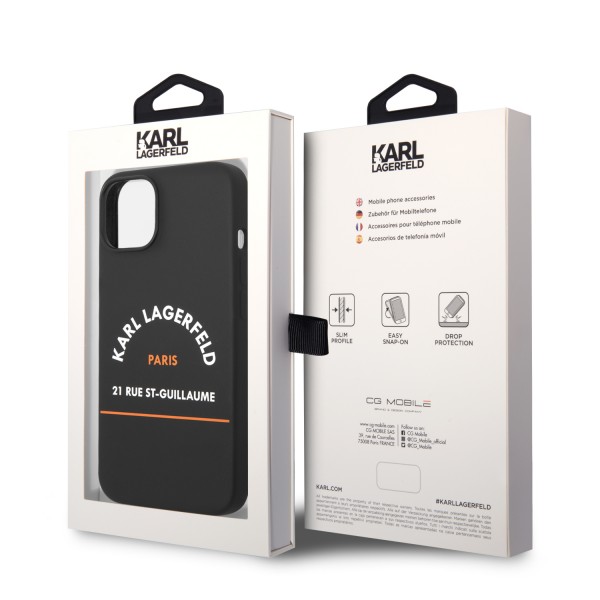 Karl Lagerfeld “Rue St.Guillaume Logo Collection” Hard Case Θήκη προστασίας από σιλικόνη – iPhone 14 Plus (Μαύρο – KLHCP14MSRSGHLK)