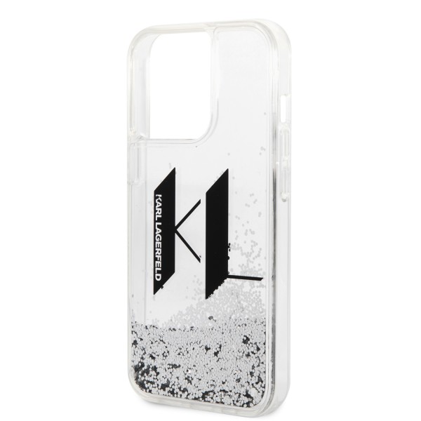 Karl Lagerfeld Glitter Big KL Logo Liquid Glitter Case Θήκη προστασίας από σιλικόνη – iPhone 14 Pro Max (Μαύρο – KLHCP14XLBKLCS)