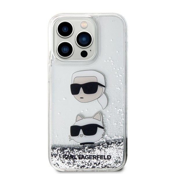 Karl Lagerfeld Karl + Choupette Liquid Glitter Case Θήκη προστασίας από σιλικόνη – iPhone 14 Pro Max (Black – KLHCP14XLDHKCNS)