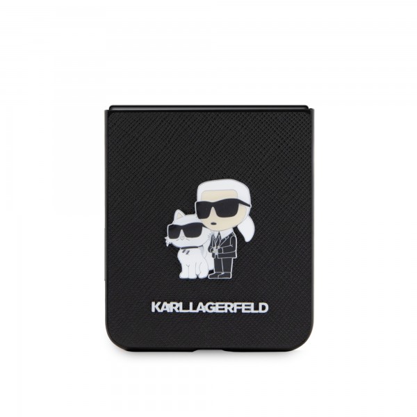 Karl Lagerfeld Karl + Choupette Metal Pin Saffiano Case Θήκη προστασίας από δερματίνη – Galaxy Z Flip 5 (Black – KLHCZF5SAKCNPK)