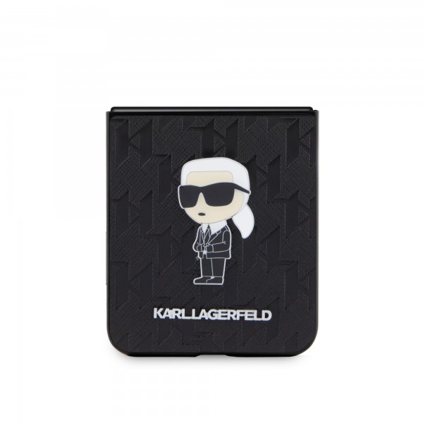 Karl Lagerfeld Monogram Ikonik Pin Saffiano Case Θήκη προστασίας από δερματίνη – Galaxy Z Flip 5 (Black – KLHCZF5SAPKINPK)