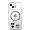 Karl Lagerfeld Magsafe Ringstand Case IML Ring Karl+Choupette Θήκη προστασίας από σκληρό πλαστικό για iPhone 14 Plus (Clear – KLHMP14MHKCT)