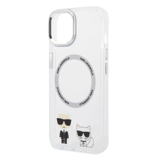 Karl Lagerfeld Magsafe Ringstand Case IML Ring Karl+Choupette Θήκη προστασίας από σκληρό πλαστικό για iPhone 14 Plus (Clear – KLHMP14MHKCT)