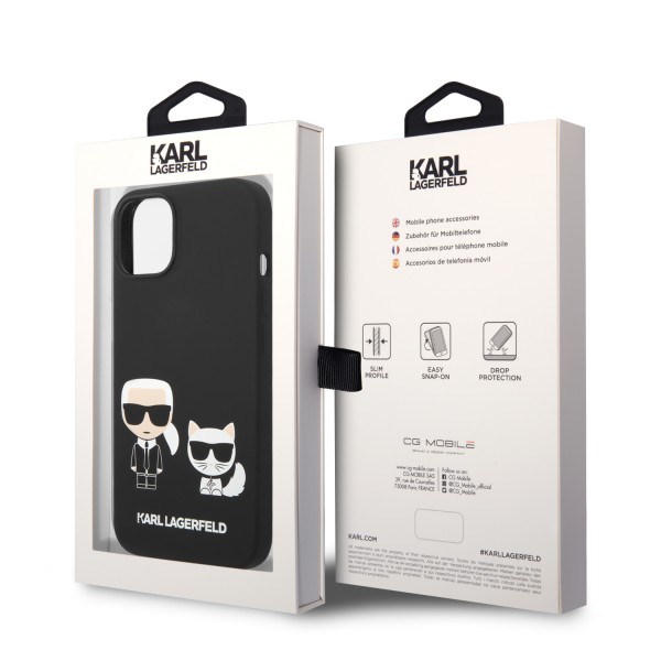 Karl Lagerfeld Silicone Case Karl+Choupette Θήκη προστασίας από σιλικόνη – iPhone 14 Plus (Μαύρο – KLHMP14MSSKCK)