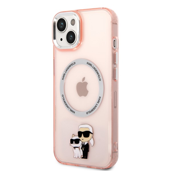 Karl Lagerfeld Magsafe Ringstand Case IML NFT Karl+Choupette Θήκη προστασίας από σκληρό πλαστικό για iPhone 14 (Pink – KLHMP14SHNKCIP)