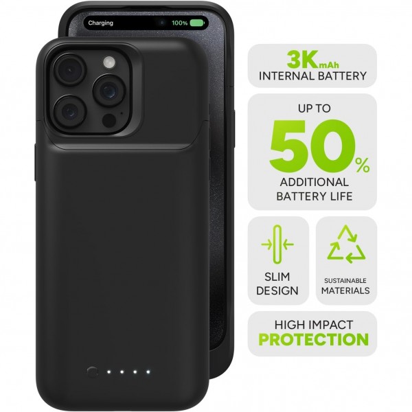 Mophie®Juice Pack (2024) Case Θήκη προστασίας με ενσωματωμένη μπαταρία (3000mAh) για Apple iPhone 15 Pro Max