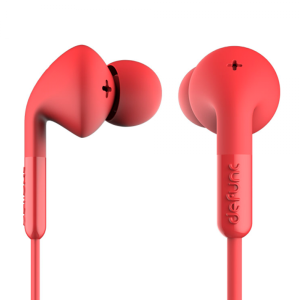 Defunc Plus Music In-Ear Earbuds Ενσύρματα Ακουστικά σε κόκκινο χρώμα