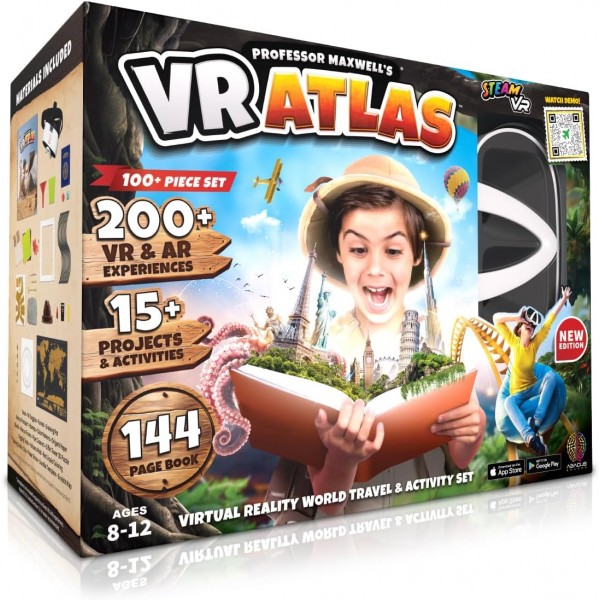 Abacus Brands VR Atlas Επιστημονικό σετ εικονικής πραγματικότητας του καθηγητή Maxwell – Πλήρης Αγγλική Έκδοση – Περιλαμβάνει Γυαλιά VR