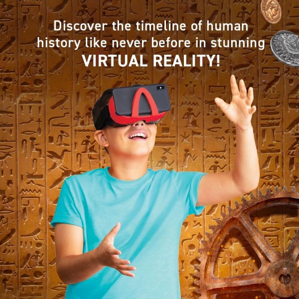 Abacus Brands VR Giftbox History! Σετ εικονικής πραγματικότητας – Πολυτελές Σετ Δώρου Για ηλικίες 8 ετών και άνω – Περιλαμβάνει Γυαλιά VR