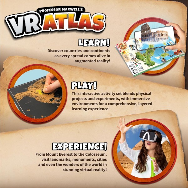 Abacus Brands VR Atlas Επιστημονικό σετ εικονικής πραγματικότητας του καθηγητή Maxwell – Πλήρης Αγγλική Έκδοση – Περιλαμβάνει Γυαλιά VR