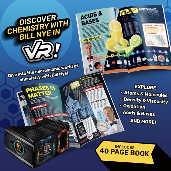 Abacus Brands Bill Nye's Chemistry Kit Chem Lab VR Επιστημονικό σετ εικονικής πραγματικότητας – Πλήρης Αγγλική Έκδοση – Περιλαμβάνει Γυαλιά VR