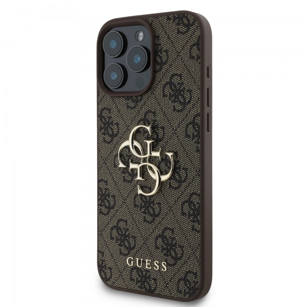 Guess “4G Logo Collection” Hard Case PU Case Θήκη προστασίας από δερματίνη – iPhone 16 Pro (Καφέ – GUHCP16L4GMGBR)