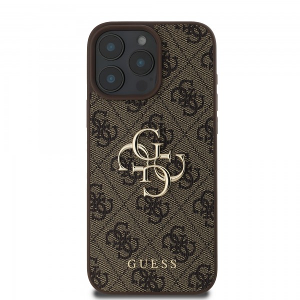 Guess “4G Logo Collection” Hard Case PU Case Θήκη προστασίας από δερματίνη – iPhone 16 Pro (Καφέ – GUHCP16L4GMGBR)