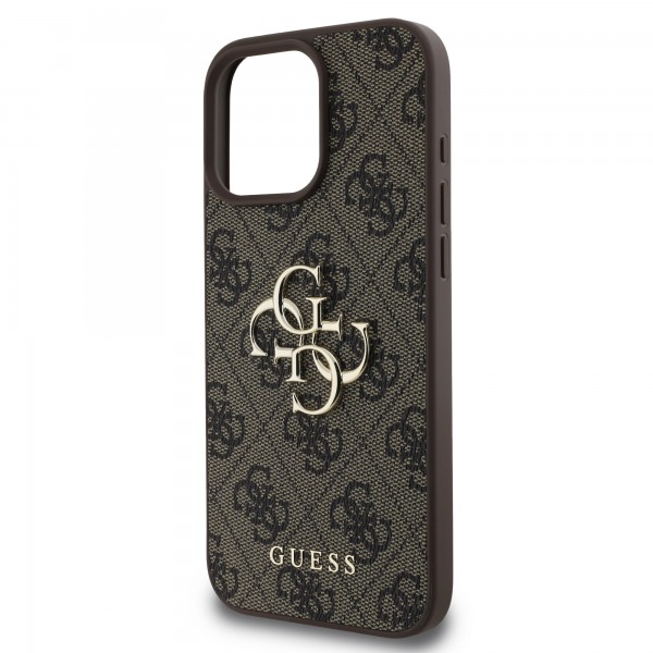 Guess “4G Logo Collection” Hard Case PU Case Θήκη προστασίας από δερματίνη – iPhone 16 Pro (Καφέ – GUHCP16L4GMGBR)