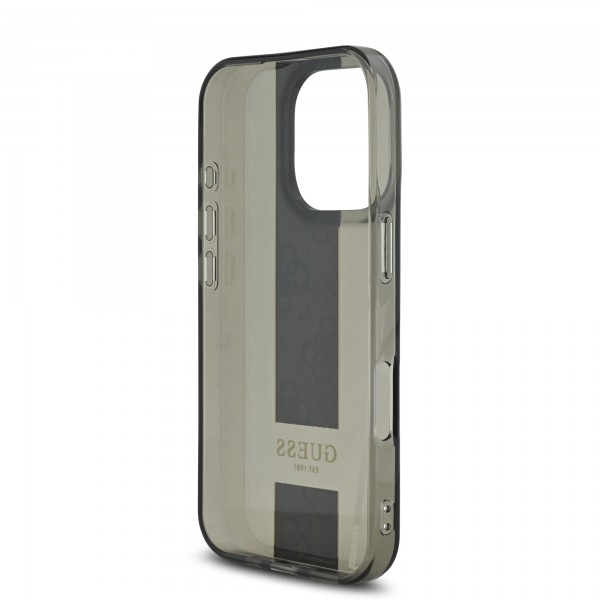 Guess Translucent IML 4G Middlestripe Case Θήκη προστασίας από σιλικόνη – iPhone 16 Pro (Μαύρο – GUHCP16LHS4PPK)