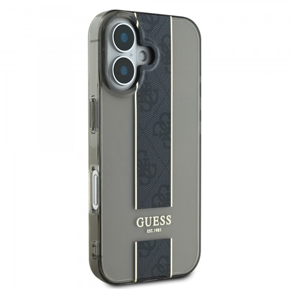 Guess Translucent IML 4G Middlestripe Case Θήκη προστασίας από σιλικόνη – iPhone 16 (Μαύρο – GUHCP16SHS4PPK)