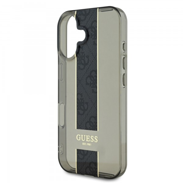 Guess Translucent IML 4G Middlestripe Case Θήκη προστασίας από σιλικόνη – iPhone 16 (Μαύρο – GUHCP16SHS4PPK)