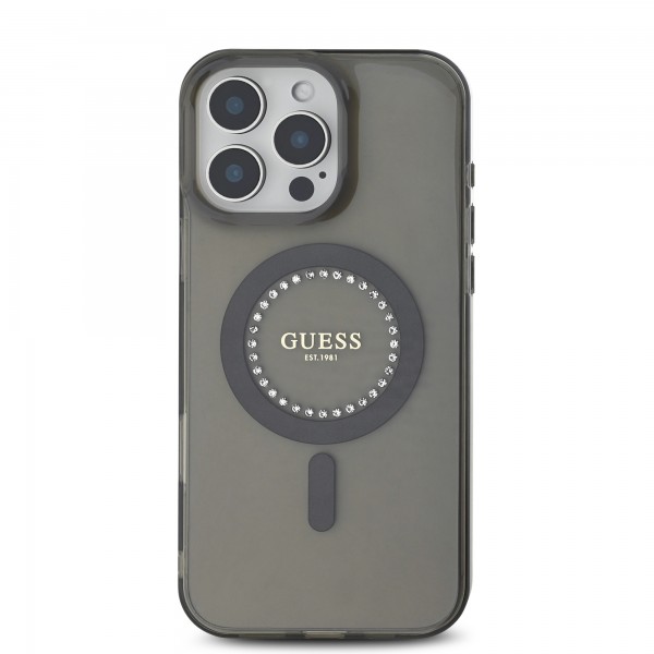 Guess “Rhinestones” Hard Case Θήκη προστασίας από σκληρό πλαστικό – iPhone 16 Pro Max (Μαύρο – GUHMP16XPFTDTEK)