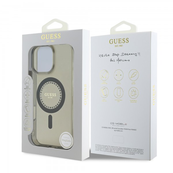 Guess “Rhinestones” Hard Case Θήκη προστασίας από σκληρό πλαστικό – iPhone 16 Pro Max (Μαύρο – GUHMP16XPFTDTEK)