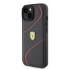 Ferrari Twist Metal Logo Hard Case Θήκη προστασίας από δερματίνη – iPhone 15 Black #FEHCP15SPTWK