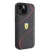 Ferrari Twist Metal Logo Hard Case Θήκη προστασίας από δερματίνη – iPhone 15 Black #FEHCP15SPTWK