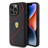 Ferrari Twist Metal Logo Hard Case Θήκη προστασίας από δερματίνη – iPhone 15 Pro Max Black #FEHCP15XPTWK