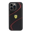 Ferrari Twist Metal Logo Hard Case Θήκη προστασίας από δερματίνη – iPhone 15 Pro Max Black #FEHCP15XPTWK