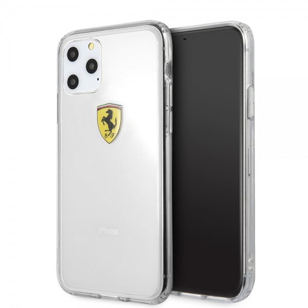 Ferrari Hard Case Clear Shockproof Θήκη προστασίας – iPhone 11 Pro Max (Διάφανη/3D Logo) #FESTRHCN65TR