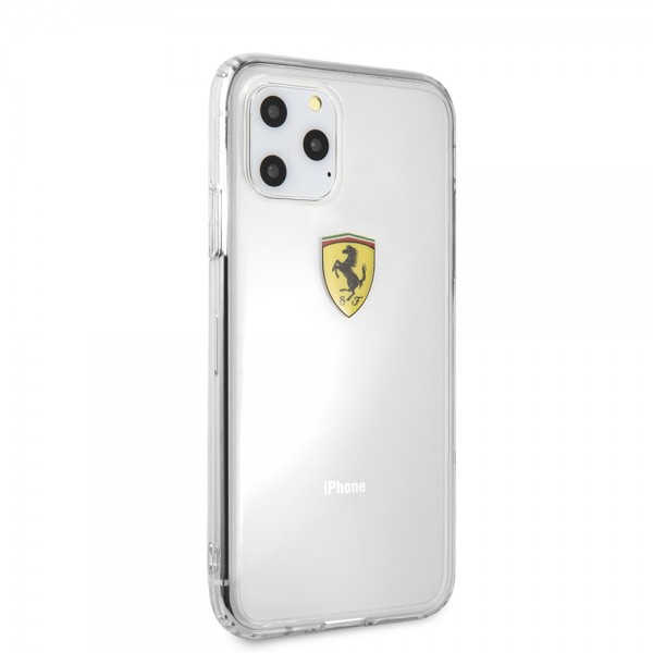 Ferrari Hard Case Clear Shockproof Θήκη προστασίας – iPhone 11 Pro Max (Διάφανη/3D Logo) #FESTRHCN65TR