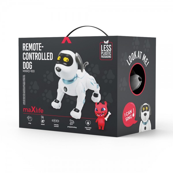 Maxlife remote-controlled dog MXRD-100 white - Διαδραστικό Τηλεκατευθυνόμενο Σκυλάκι Ρομπότ σε λευκό χρώμα