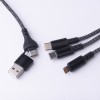 Maxlife ALLin1 cable - Καλώδιο φόρτισης και μεταφοράς δεδομένων  USB + USB-C - Lightning + 2x USB-C 1 μέτρου 66W - μαύρο (OEM0101379)