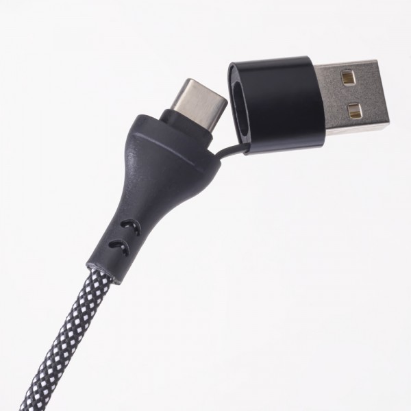 Maxlife ALLin1 cable - Καλώδιο φόρτισης και μεταφοράς δεδομένων  USB + USB-C - Lightning + 2x USB-C 1 μέτρου 66W - μαύρο (OEM0101379)