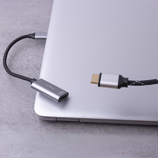 Maxlife adapter MXHC-01 HDMI - USB-C 4K 60HZ -Μετατροπέας USB-C σε HDMI σε μαυρο χρώμα