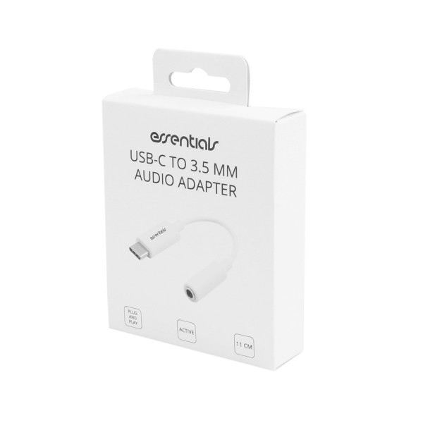 Essentials Αντάπτορας Type C σε 3.5mm Audio 10cm Λευκό 1110641