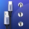 Ugreen Καλώδιο USB-A 2.0 σε Type C 3A QC3.0 Braided 2m Γκρι Μαύρο 60128