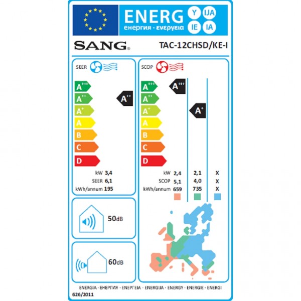 Sang Κλιματιστικό Inverter 12000 BTU A++/A+ TAC-12CHSD/KEI