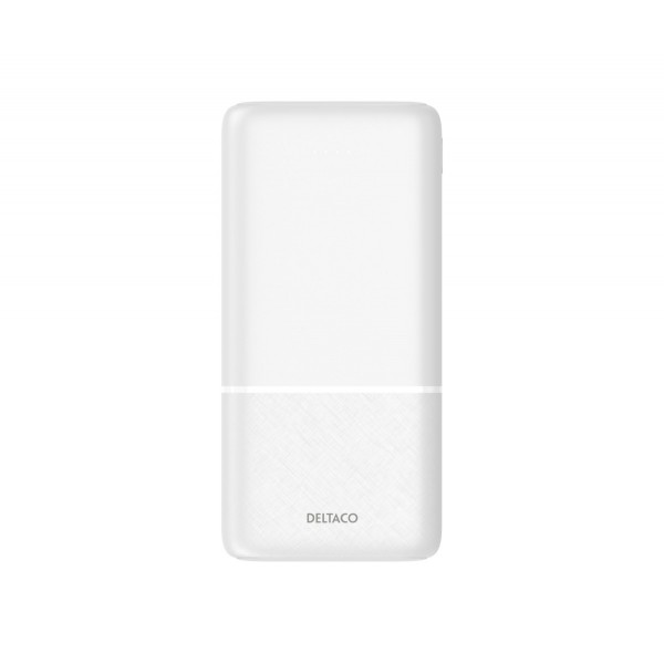 Deltaco Power bank 20 000 mAh, 2x USB-A, 1x USB-C, Pass-through Charging Λευκό PB-C1006