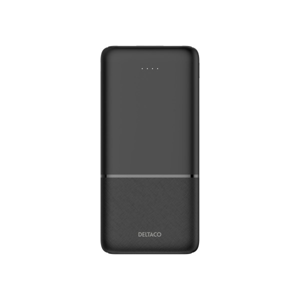 Deltaco Power bank 10 000 mAh, 2x USB-A 18 W, 1x USB-C PD 20 W, Pass-through Charging Μαύρο PB-C1007