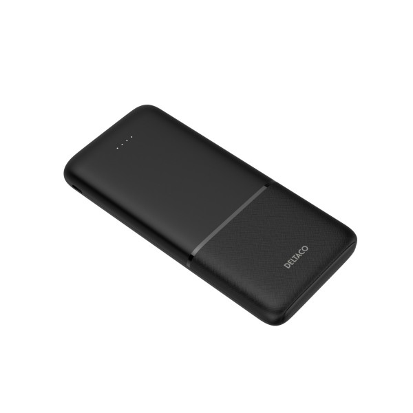 Deltaco Power bank 10 000 mAh, 2x USB-A 18 W, 1x USB-C PD 20 W, Pass-through Charging Μαύρο PB-C1007