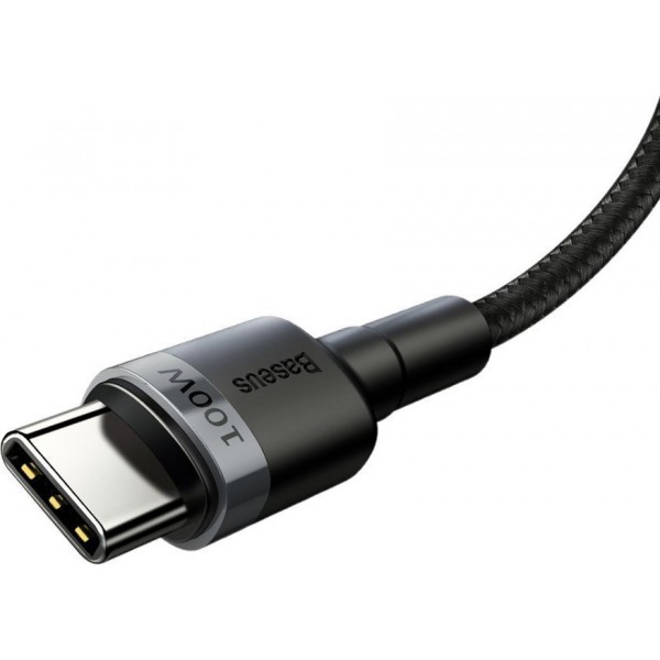 Baseus καλώδιο USB Type-C CATKLF-ALG1, 20V 5A 100W, 2m, μαύρο-γκρι