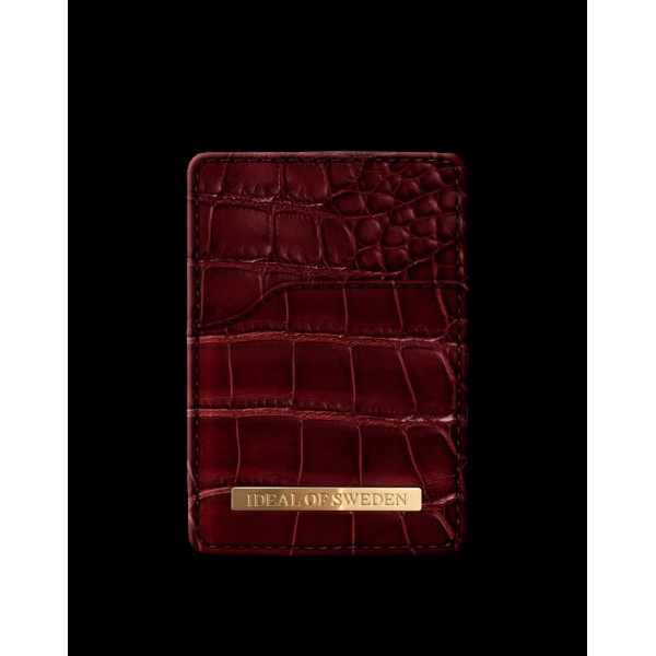 IDEAL OF SWEDEN Magnetic Card Holder Claret Croco IDMCH-DC-83