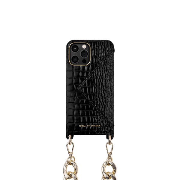 IDEAL OF SWEDEN για το iPhone 12/12 Pro Statement Phone θήκη λαιμού Chain Neo Noir Croco IDNCAW20-2061-236