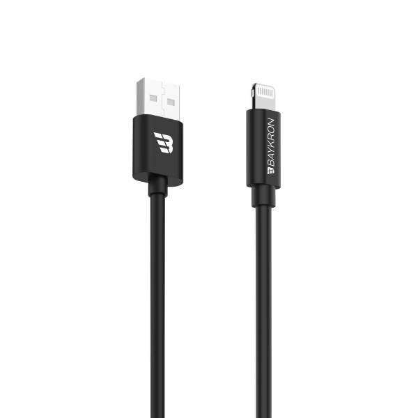 Baykron Smart Καλώδιο USB A male σε Lightning male 3A Μαύρο 1.2m BKR-SL-LI-BLK1.2