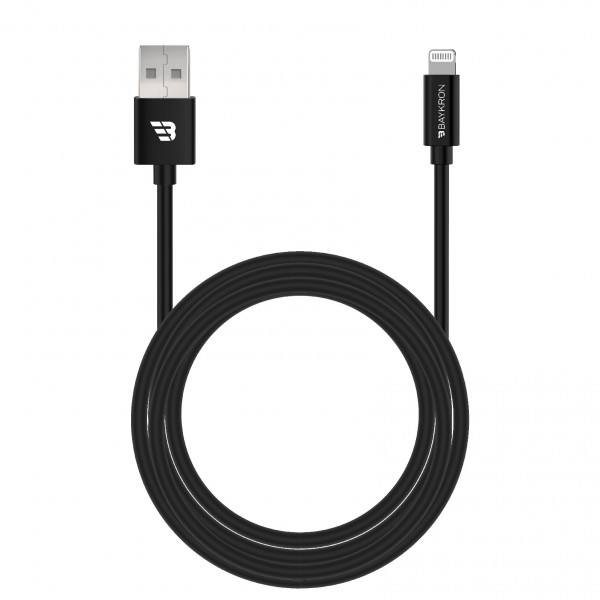 Baykron Smart Καλώδιο USB A male σε Lightning male 3A Μαύρο 1.2m BKR-SL-LI-BLK1.2